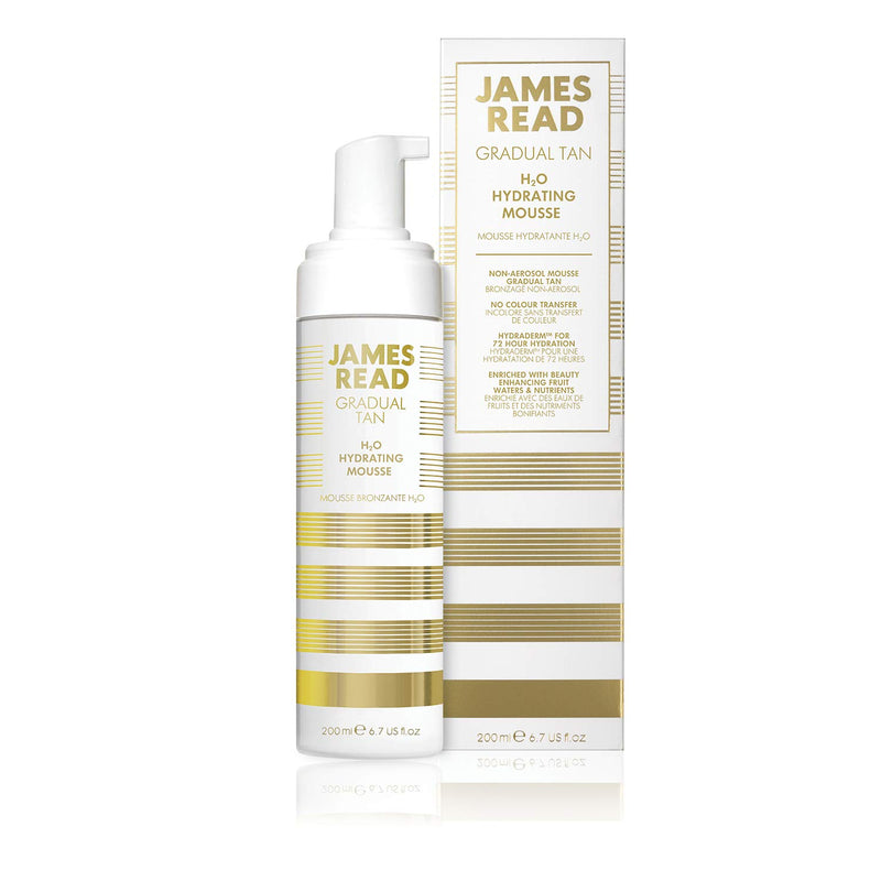 James Read Tan H2O Hydrating Tanning Mousse 200ml - Natural Glow, Rejuvenating & Moisturising, Infused with fruit waters, nutrients and vitamins, Long-lasting results, For all skin types - NewNest Australia