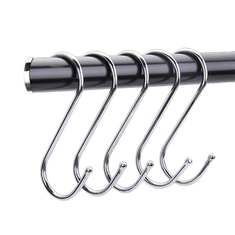 NewNest Australia - S Hooks-Heavy-duty Stainless Steel Hook , Gardening Tools for Plants, Silver Hanging Hooks Installation Hardware Designed for Any Kitchen (S, 20 Pcs) 