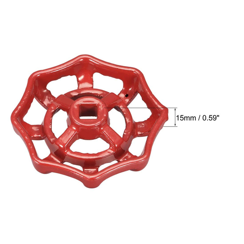 uxcell Metal Outside Faucet Round Wheel Handle, Square Broach 6x6mm, Wheel OD 58mm Paint Cast Steel Red 4Pcs - NewNest Australia