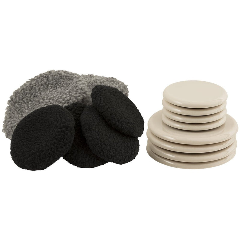Super Sliders 3 1/2 and 5" Reusable 2-in-1 Furniture Carpet Sliders with Hardwood Socks - Slide Items Easily Without Damage Across Any Surface, Beige (8 Pieces) Combo Pack - NewNest Australia