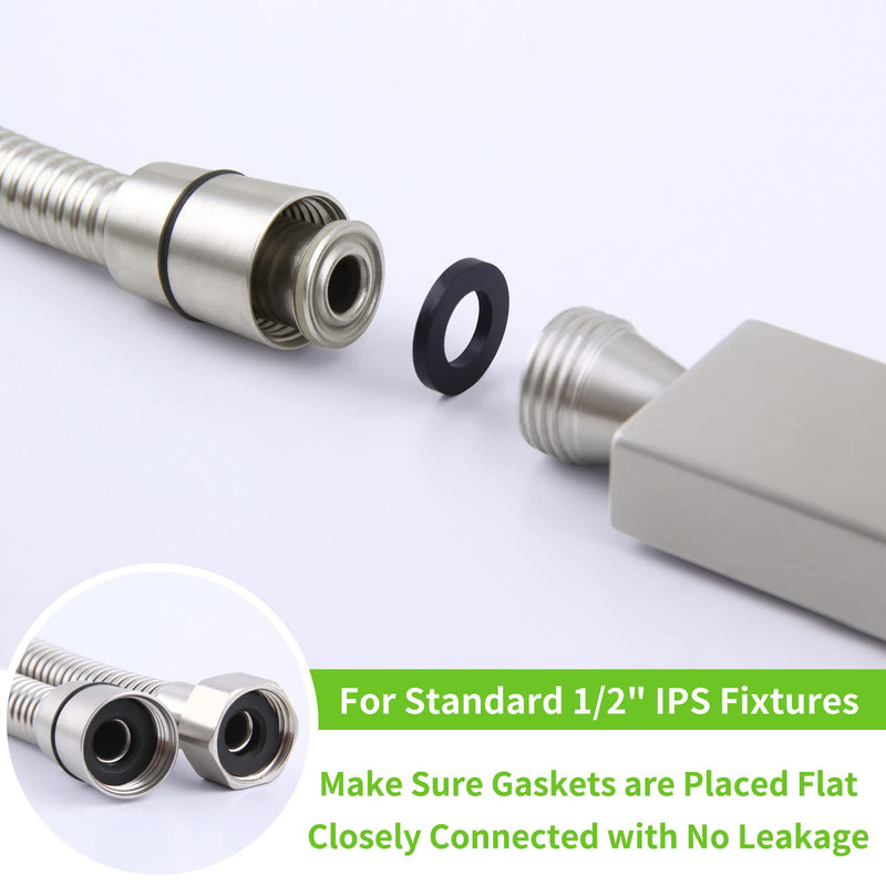 Shower Hose Brushed Nickel 59", Angle Simple Stainless Steel Replacement Shower Head Hose, Flexible Hand Held Shower Sprayer Hose, 1/2" IPS 59 Inch Brushed Steel - NewNest Australia