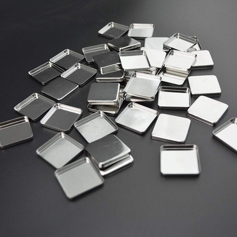 Lurrose 56pcs Empty Square Metal Pans for Magnetic Eyeshadow Makeup Palette Pressed Powder(26mm) - NewNest Australia