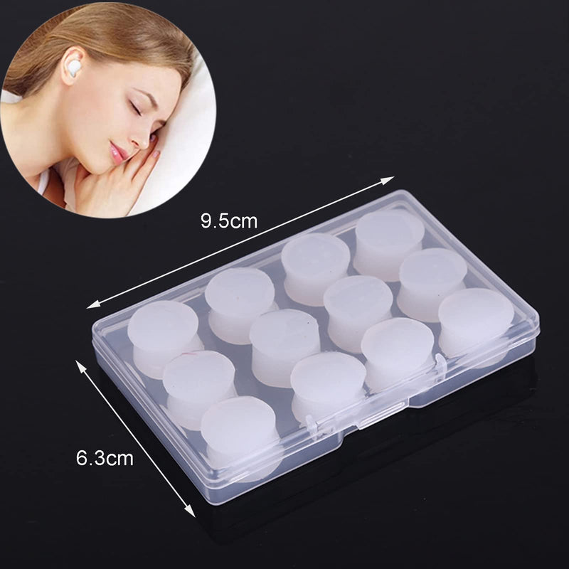 Ear Plugs for Sleeping, 6 Pairs Soft Reusable Waterproof Soft Silicone Gel Ear Plugs for Sleeping, Travel, Learning, Noise Reduction, White - NewNest Australia