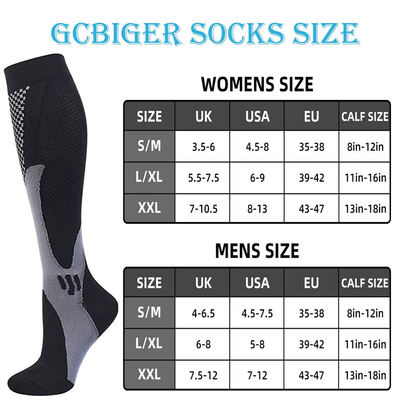 Gcbiger Compression Socks (3 Pairs) for Men Circulation 20-30 mmHg Medical Compression Socks Women Breastfeeding - NewNest Australia