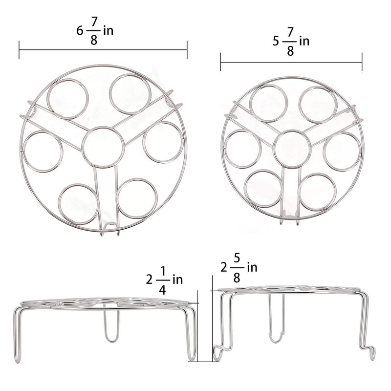 TOMOTE Egg Steamer Rack Trivet for Instant Pot Accessories 5 Qt, 6 Qt, 8 Qt Pressure Cooker - 2 Pack Stackable 304 Stainless steel Multipurpose Cooling Rack (2 Pack) - NewNest Australia