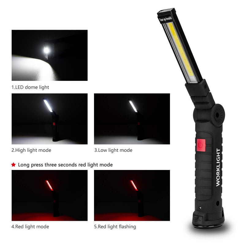 4Pack Lmaytech LED Work Light, COB Rechargeable Work Lights with Magnetic Base 270°Rotate and 5 Modes Bright LED Flashlight Inspection Light for Dad's Gifts, Fathers Day Gifts 4PACK - NewNest Australia