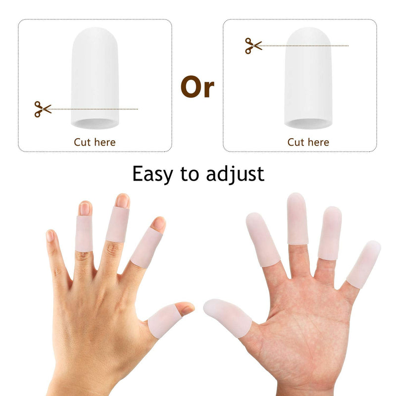 Frienda 30 Pieces Gel Finger Protector Finger Cots Silicone Finger Cover Cap Gel Finger Sleeves Finger Support for Finger Cracking, Finger Trigger (White) White - NewNest Australia