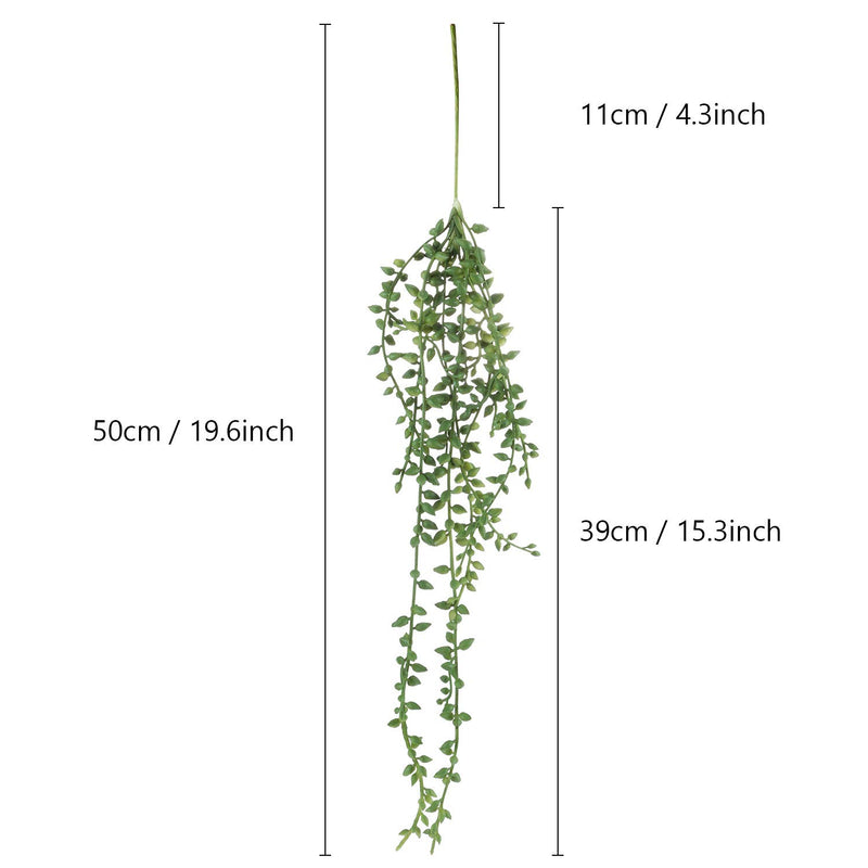 NewNest Australia - Meneco Artificial Hanging Succulent Plants – 2 Pack String of Pearls Plant Artificial Hanging Plants Unpotted Fake Plants Decor (Small) 18 inch Small 