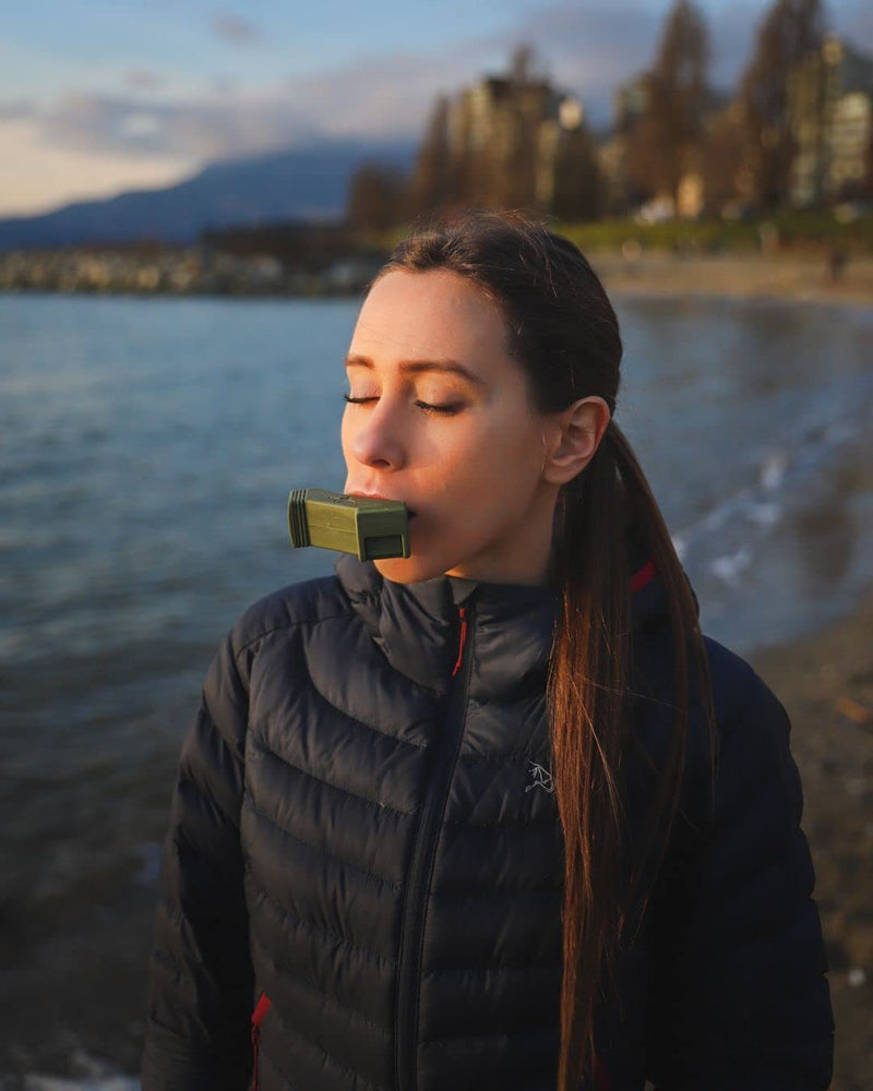 Bas Rutten O2 Trainer - Official Workout Device for Respiratory Training and Lung Muscle Fitness - Portable Breathing Mouthpiece for High Altitude and Power Training (Green) - NewNest Australia