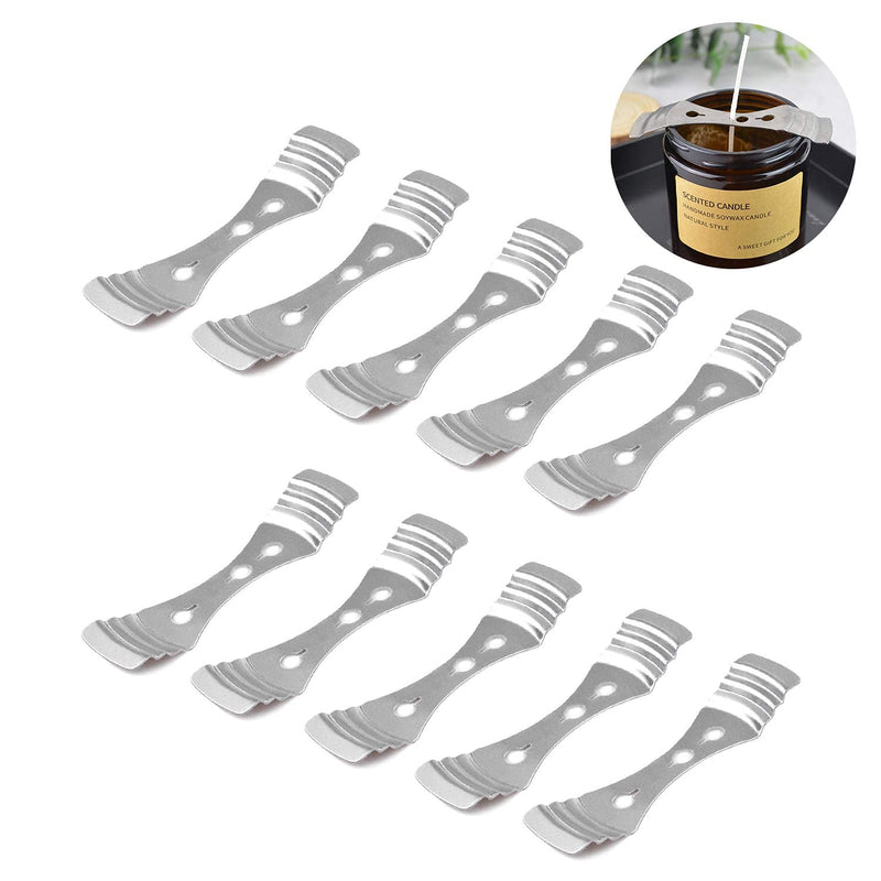 DINGPAI 20pcs Metal Candle Wick Centering Devices, Silver Stainless Steel Candle Wick Holder for Candle Making 20 - NewNest Australia