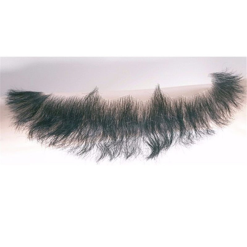 Remeehi Goatee Men's Beard Real Hair Lace Handmade Mustache for Fancy Dress Black Zhou - NewNest Australia