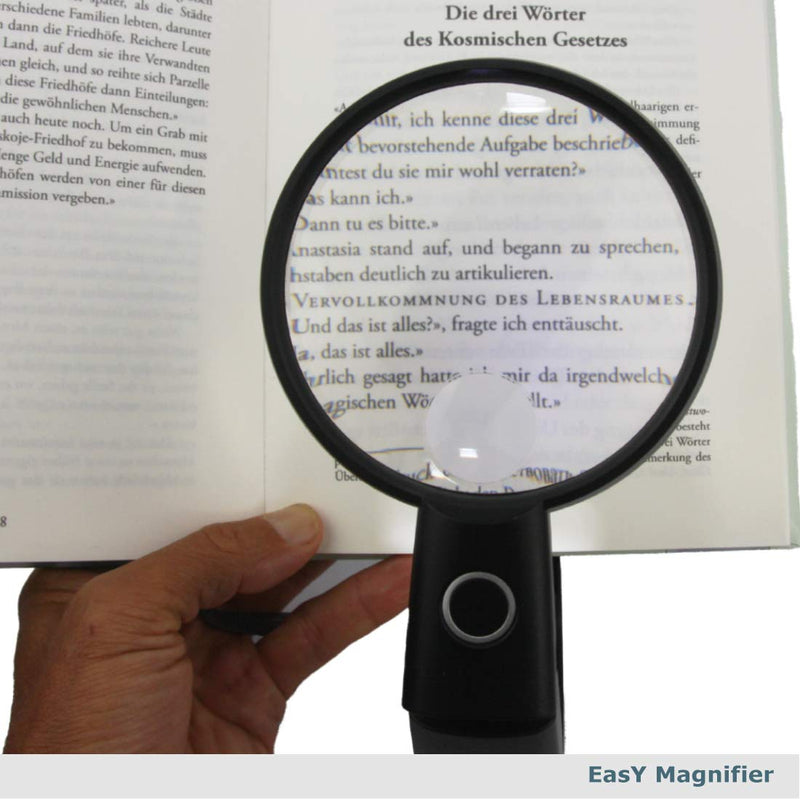 EasY Magnifier Large Magnifying Glass 2X Hands Free with LED Light and Stand Alone; Spot Lens 4X; Lighted Standing Desktop Loupe for Reading Close up Work, Gift for Visually Impaired - NewNest Australia