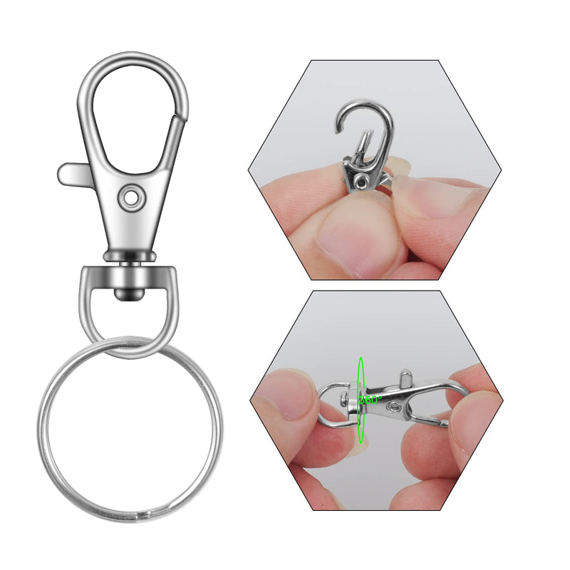 IPXEAD 100PCS Premium Key Chain Clip Hooks, Swivel Clasps Lanyard Snap Hook, Keychain Hooks for Lanyard Key Rings Crafting - NewNest Australia