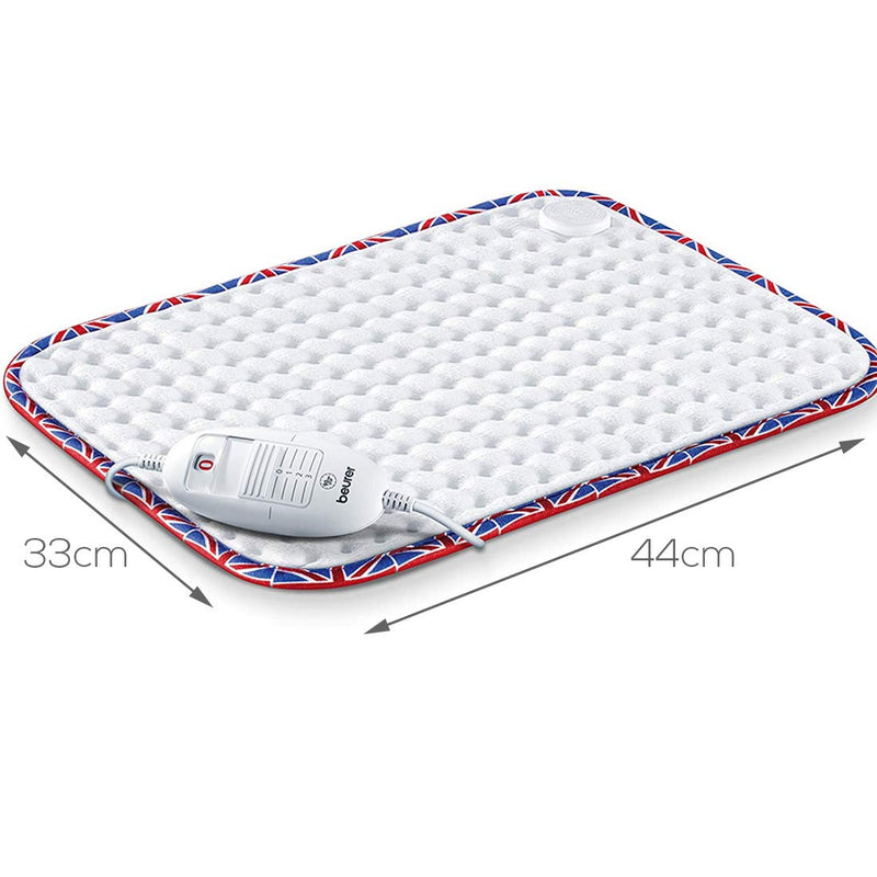 Beurer HK-UK Heat Pad | Electric heat pad for relaxation | 3 electronically regulated temperature settings | Machine-washable | Automatic switch-off | Union Jack trim single - NewNest Australia