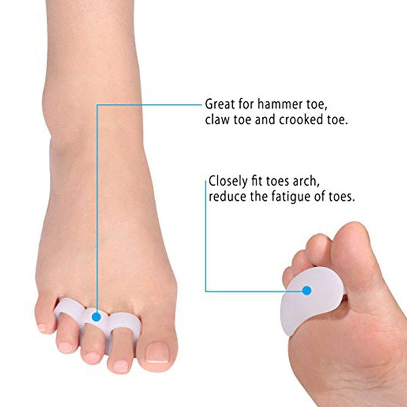 Pedimend 2X Gel Hammer Toe Splint Cushion | Hammer Toe Crest Pad | Gel Toe Separators | Toe Supports Hammertoes | Overlapping Toe Spacers | For Men and Women | Foot Care (White) White - NewNest Australia