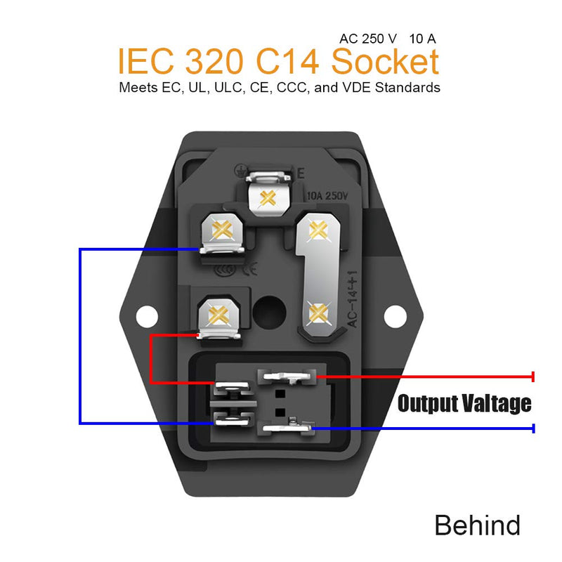 Module Plug,10A Fuse Switch Male Power Socket,Adapter Power Connector,3 Pins Inlet Power Socket,Black,Red Button,AC 250V 10A IEC 320 C14 3 Pieces - NewNest Australia