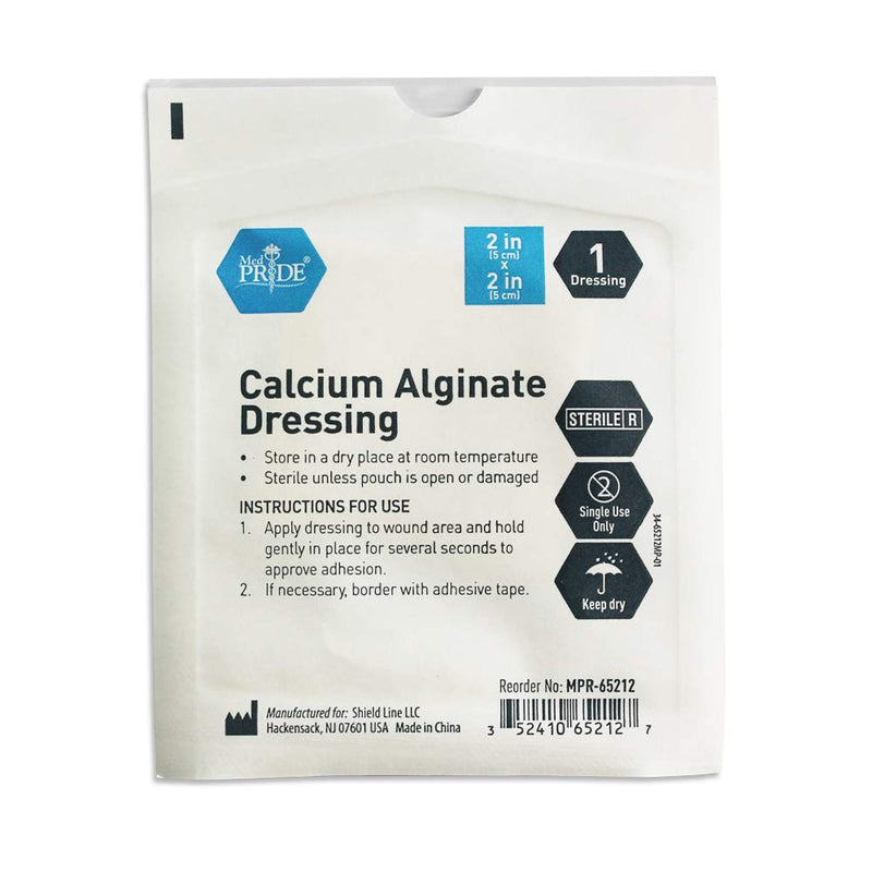 Medpride Calcium Alginate Wound Dressing Pads| 2” x 2” Patches, 10-Pack| Antimicrobial, Non-Stick Padding, Sterile, Highly Absorbent & Comfortable| Flexible & Gentle on The Skin, Faster Healing 2'' x 2'' - NewNest Australia