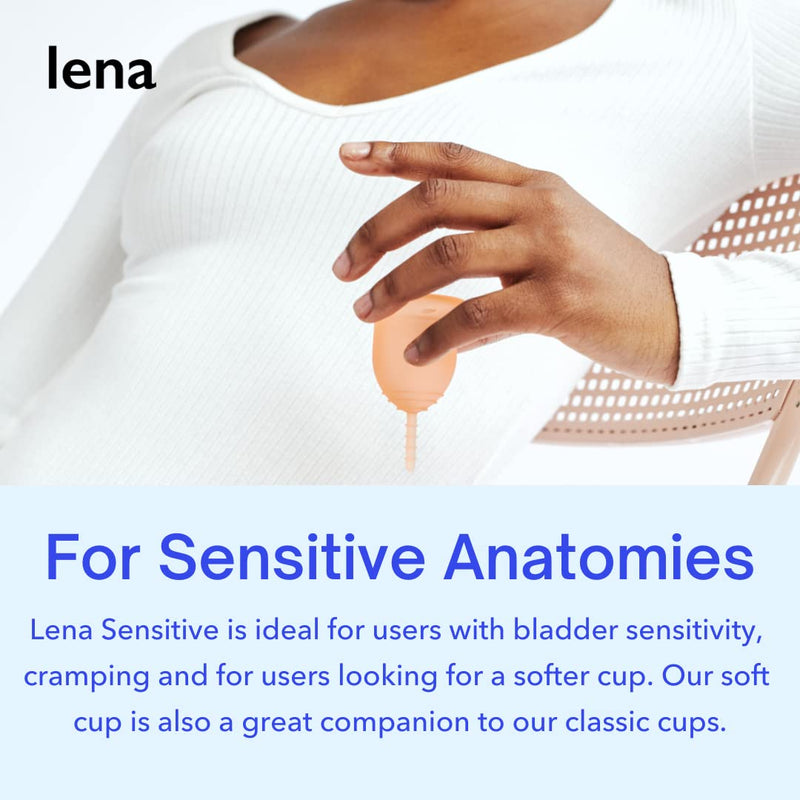 Lena Sensitive Menstrual Cup - Large - Clear - Heavy Flow - Soft Patented Design - Made in USA - Comfortable Menstruation Cup - Reusable & Natural L (Pack of 1) - NewNest Australia