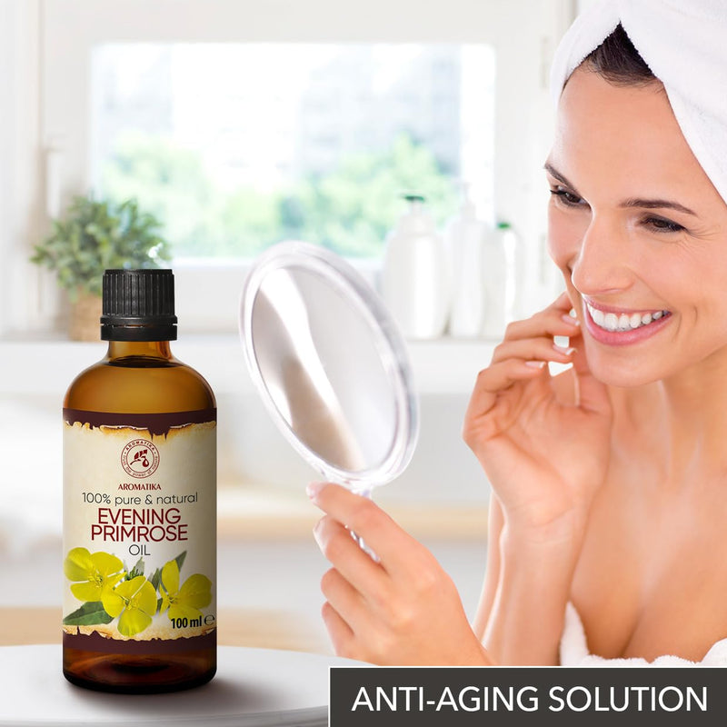Evening Primrose Oil 100 Ml ‚ Oenothera Biennis Oil ‚ Cold Pressed & Refined ‚ 100% Pure & Natural ‚ Best Care For Face ‚ Body ‚ Massage ‚ Wellness ‚ Cosmetics ‚ Glass Bottle - NewNest Australia