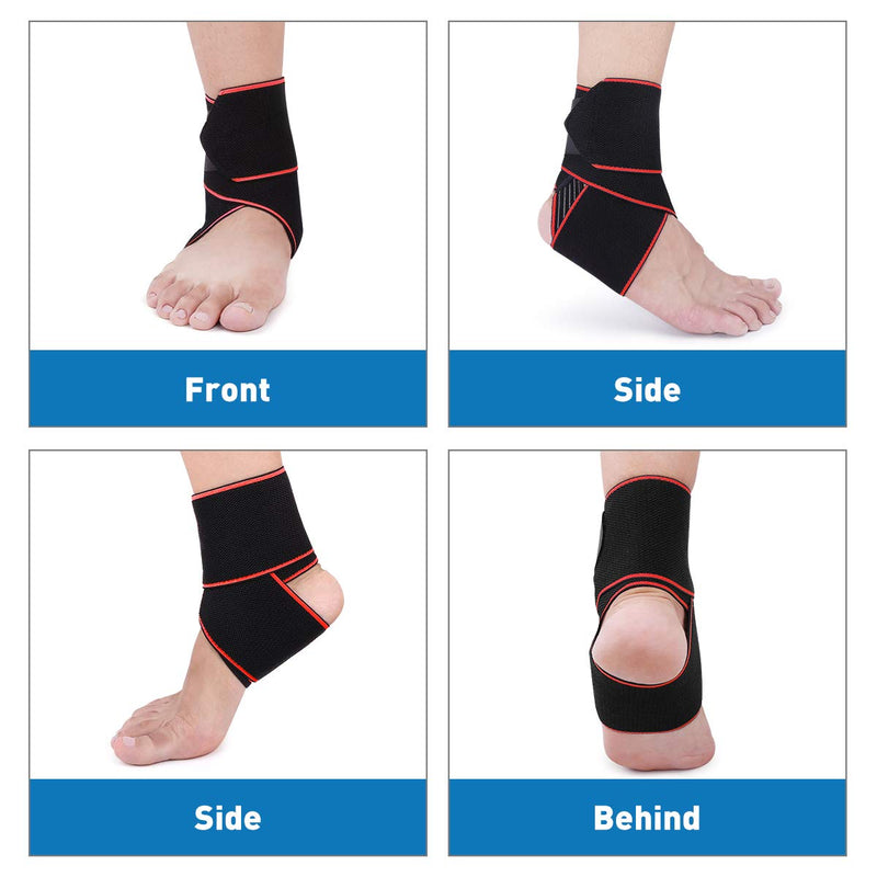 WASPO Ankle Support Brace - Adjustable Ankle Brace Wrap Strap for Sports Protect, Plantar Fasciitis, Achilles tendonitis, Ligament Damage, Injury Recovery, One Size for Men Women 1 PC Orange Orange-1pc - NewNest Australia