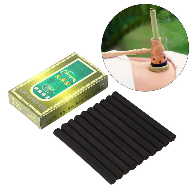 moxa Moxa Rolls for Moxibustion, 10pcs A Box Smokeless Moxa Stick Moxa Sticks Bar Chinese Wormwood Relieve Body Pain Dad's Mom's Gift - NewNest Australia