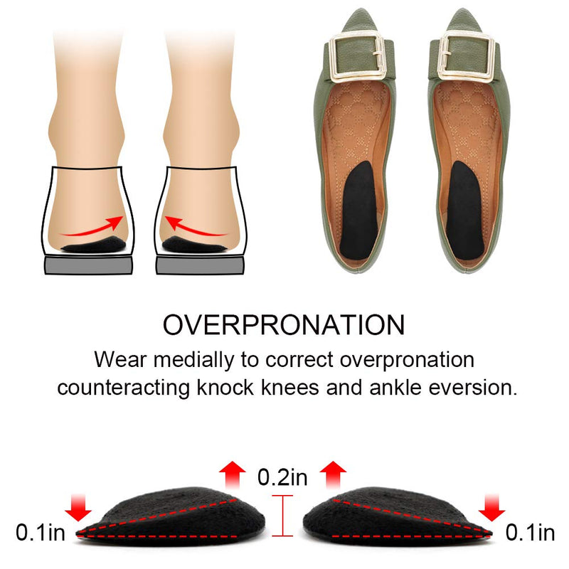 Dr. Foot’s Orthopedic Medial & Lateral Heel Wedge Gel Insoles for Supination & Pronation, Adhesive Inserts for Foot Alignment, Knee Pain, Bow Legs, Osteoarthritis - 3 Pairs (Transparent+Brown+Black) Brown,black - NewNest Australia