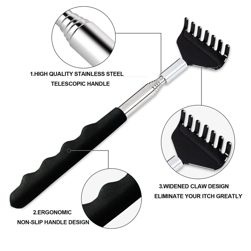 Yexixsr 3 Pack Extendable Back Scratcher Portable Telescopic Back Massager Back Scratchers for Men Women Kids Adults, Back Scratching Tool with Rubber Handles - NewNest Australia