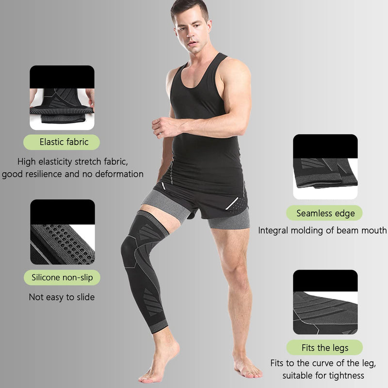 Solo Actfit Sports Compression Sleeves Long Knee Pads Compression Non-Slip Knee Brace Knee Protection Leg Warmers Knee Sleeves For Running, Basketball, Cycling - NewNest Australia
