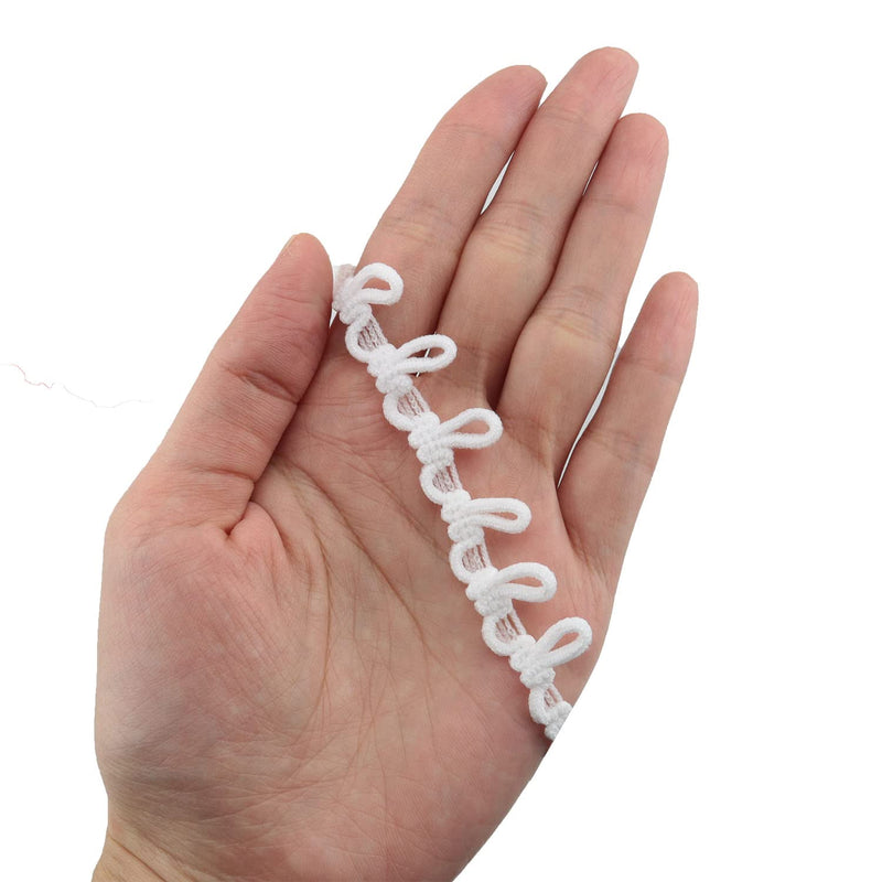 Button Looping ZCZQC 10Yard 15mm Wide White Elastic Cord Stretch Band with Buttonhole for DIY Sewing Crafts Elastic Button Loop - NewNest Australia
