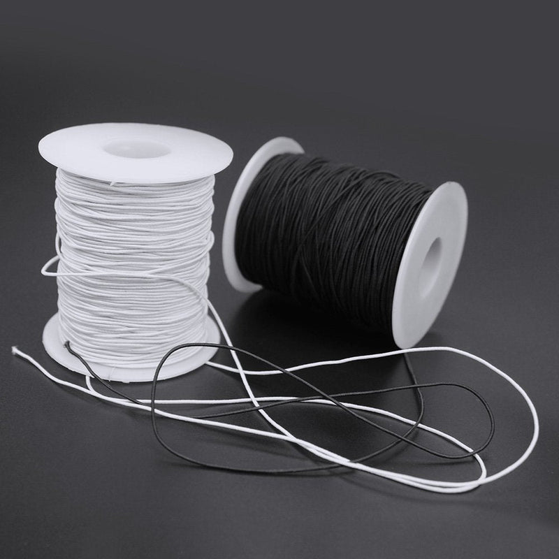 Dreamtop 2 Roll 0.8mm Elastic String for Bracelets Beading String Cord Bracelet Cord Jewelry Bead Thread Elastic Cord for Jewelry Making,Beading,Sewing（100m） Black+white - NewNest Australia