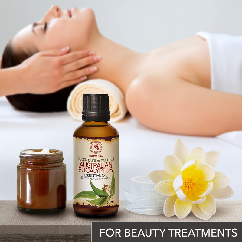 Australian Eucalyptus Oil 50 Ml - Eucalyptus Radiata - 100% Pure & Natural Oil - Australia - Best For Sauna - Aroma Diffuser - Oil Burner - Bathroom - Best For Beauty - NewNest Australia