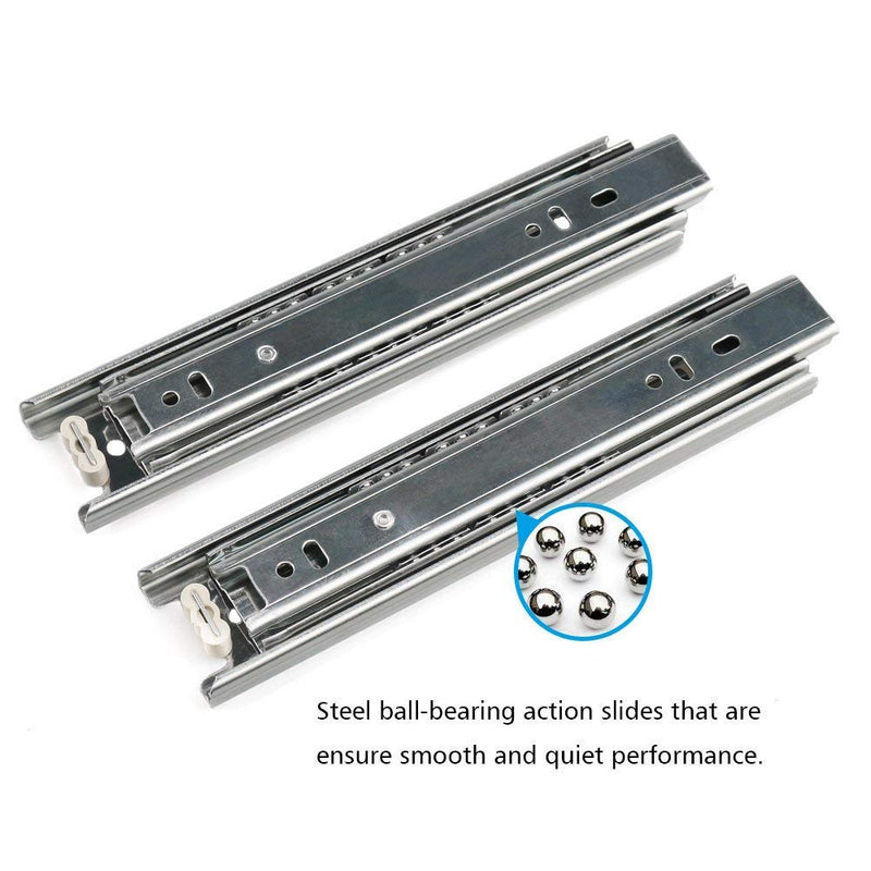 Drawer Slides 8 Inch Ball Bearing Full Extension 3 Section Slide Track Mounting Drawer Runners Slider for Cabinet Home Furniture, 2 Pack (Silver 8 Inch) Silver 8 Inch - NewNest Australia