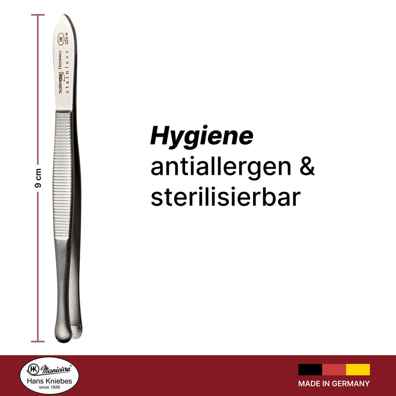 HK Manicure by Hans Kniebes - 9 cm diabetic tweezers - rounded eyebrow tweezers from Solingen - stainless steel - NewNest Australia