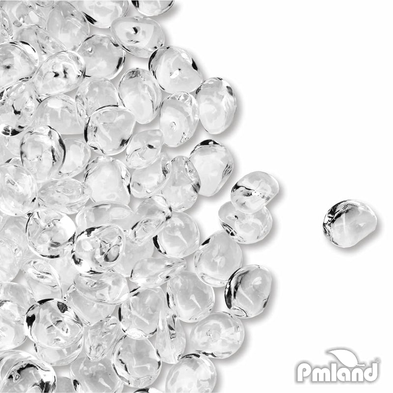 PMLAND 370 PCs 16mm Clear Acrylic Stones Table Scattering Wedding Bridal Baby Shower Party Decorations Vase Fillers, Cute Irregular Rocks Almond Shape - Clear - NewNest Australia