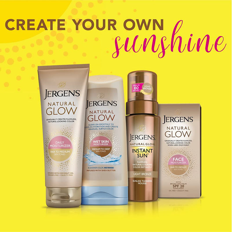 Jergens Natural Glow Instant Sun Sunless Tanning Mousse for Body, Deep Bronze, 6 Ounces - NewNest Australia