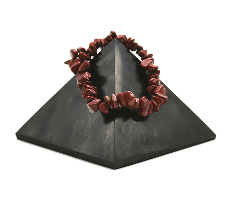 DOJA Barcelona | Natural Stone Red Jasper Chip Bracelet | Pack 2 | Elastic Bracelet of Natural Minerals, Energy Stones, Healing Crystals | Healing Bracelet for Men or Women - NewNest Australia