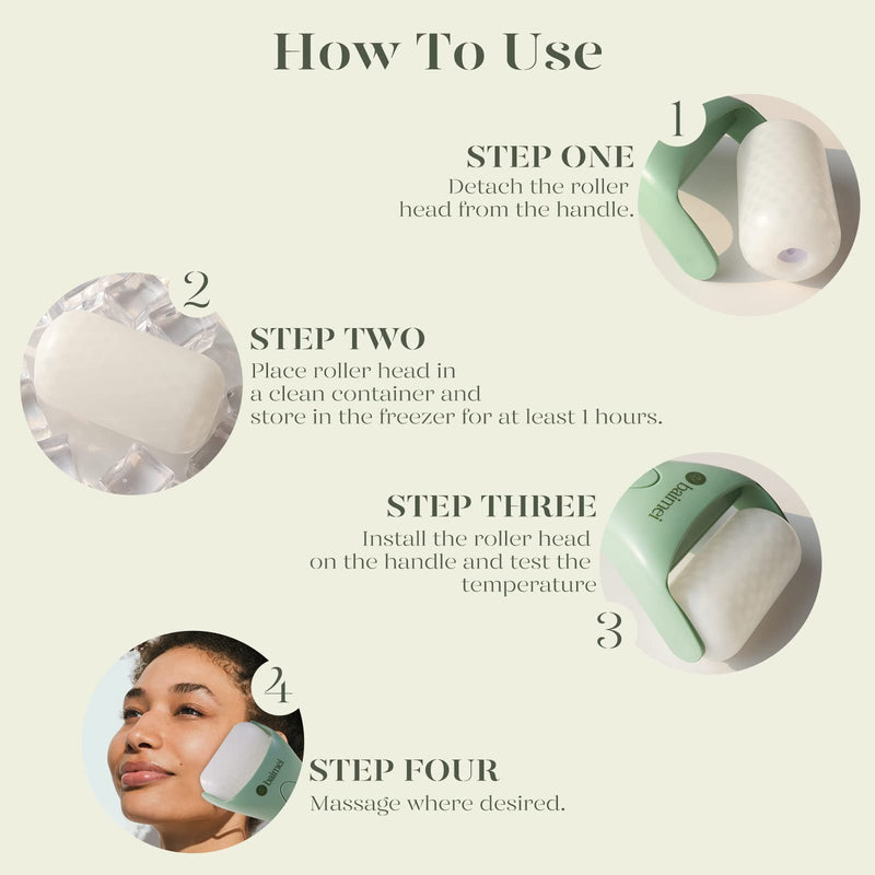 BAIMEI Ice Roller for Face and Gua Sha Facial Tools, Ice Face Roller Reduces Puffiness Migraine Pain Relief-Fern - NewNest Australia