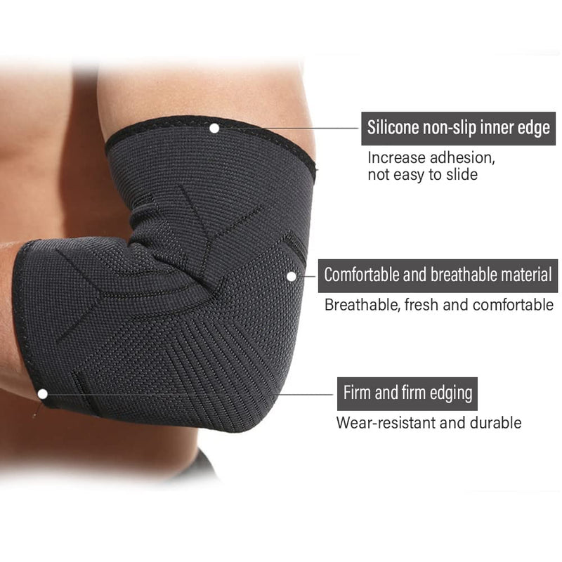Tofbs Elbow Brace, 1 Pair, Elbow Support For Men Women, Elastic Compression Elbow For Tennis Elbow, Golfer'S Elbow, Weightlifting, Bodybuilding, Arthritis, Tendonitis (Black, L) - NewNest Australia