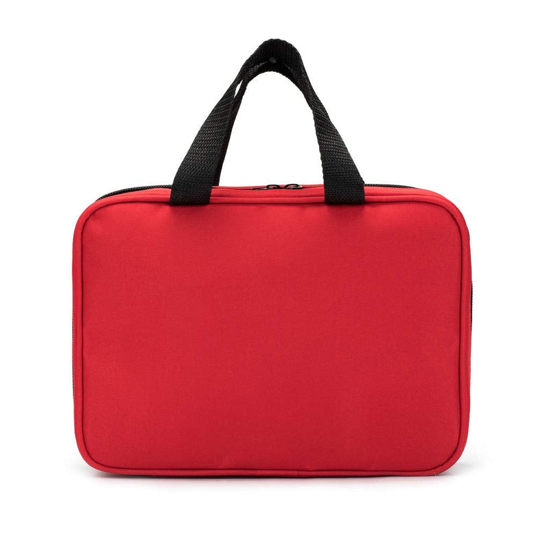 Jipemtra Red First Aid Bag Empty Travel Rescue Pouch First Responder Storage Medicine Emergency Bag for Car Home Office Kitchen Sport Outdoors (Red with Folders) Red With Folders - NewNest Australia