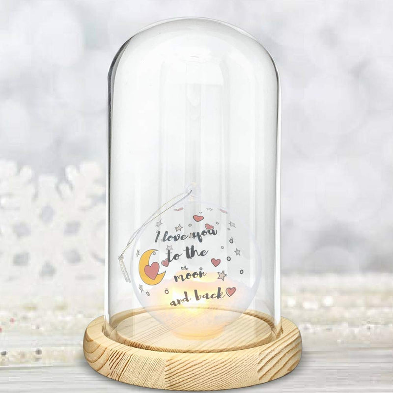 NewNest Australia - BANBERRY DESIGNS Protective Glass Display - Approx 7" X 4 3/4" inch Dome Cloche - Bell Jar Decorative Glass Cover with Natural Wood Base 