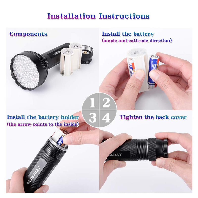 UV Black Light Flashlight,100 LED UV Flashlights, Super Bright Ultraviolet Flashlight Professional Blacklight Pet Urine Detector for Dog/Cat,Hunting Scorpions 100LED - NewNest Australia