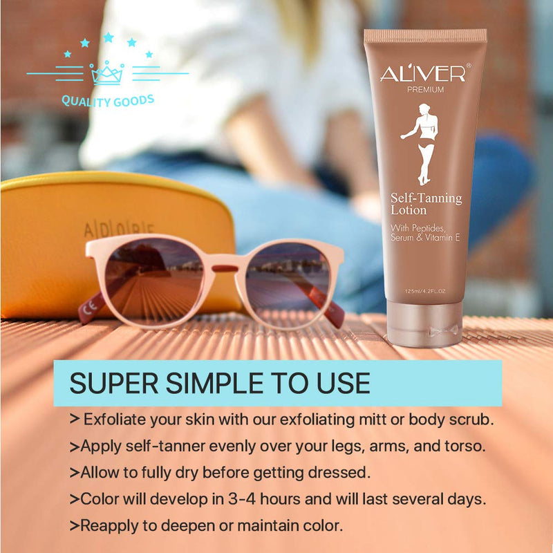 Self Tanner, Natural Ingredients and Nourishing Formula Sunless Tanning Lotion, Dark Gradual Tan, Flawless Darker Bronzer Skin for Body - NewNest Australia