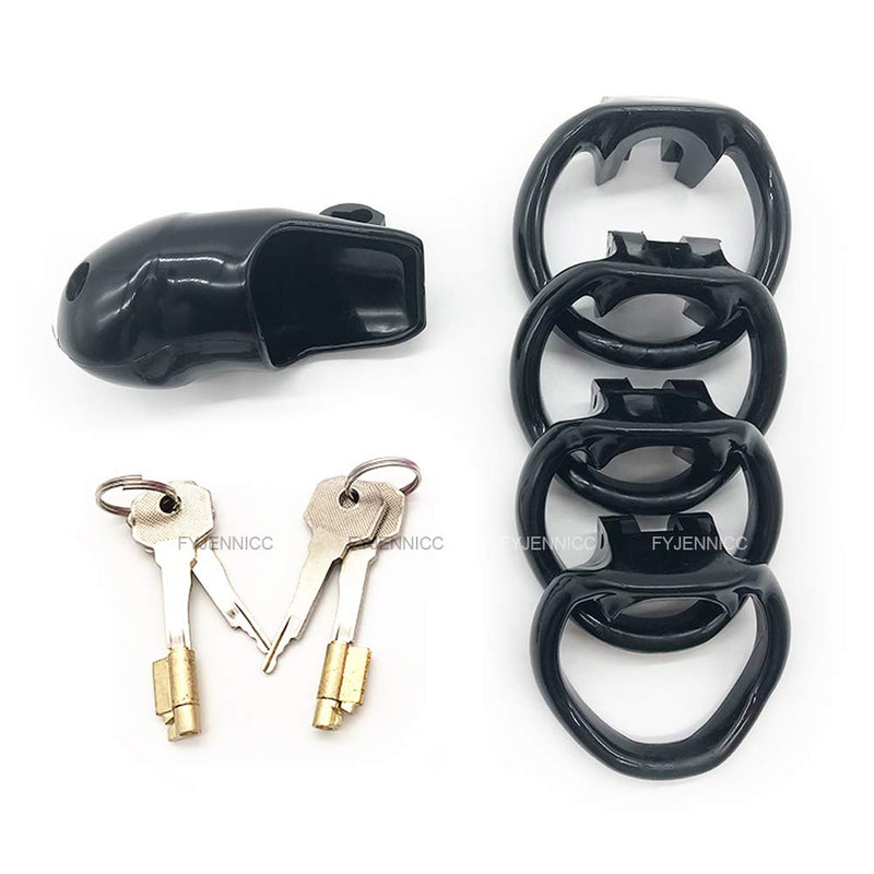 FYJENNICC 2Magiclockers Lightweight Premium Resin Chastity Device Male Cock Rings with Discreet Packing (Large, Black) Large - NewNest Australia