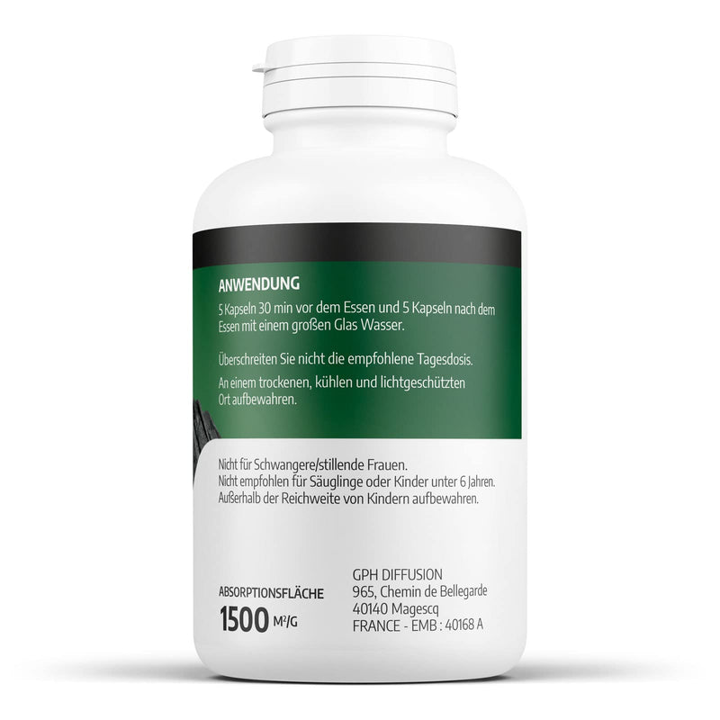 Active charcoal 200 mg - 400 capsules 400 pieces (pack of 1) - NewNest Australia