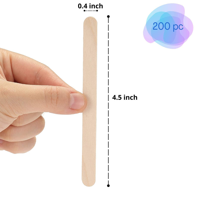 Mr. Pen- Popsicle Stick, Craft Sticks, 4.5 Inch, 200 Pack, Wax Sticks, Popsicle Stick Crafts for Kids, Wood Sticks, Wooden Sticks for Crafts, Sticks for Crafting, Ice Cream Sticks, Wood Craft Sticks - NewNest Australia