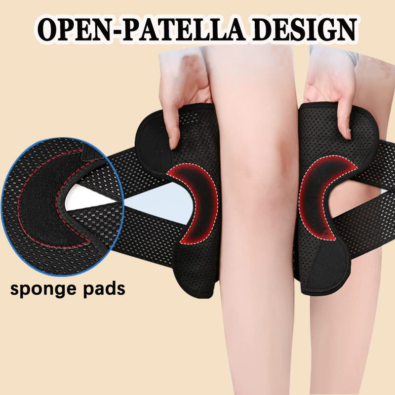 ANAMPION Knee Brace for Knee Pain Adjustable Knee Compression Sleeve Support with Side Stabilizers for Men Women Working Out, Running, Fitness, Weightlifting ACL MCL Meniscal Tear Black (XXL) XXL - NewNest Australia