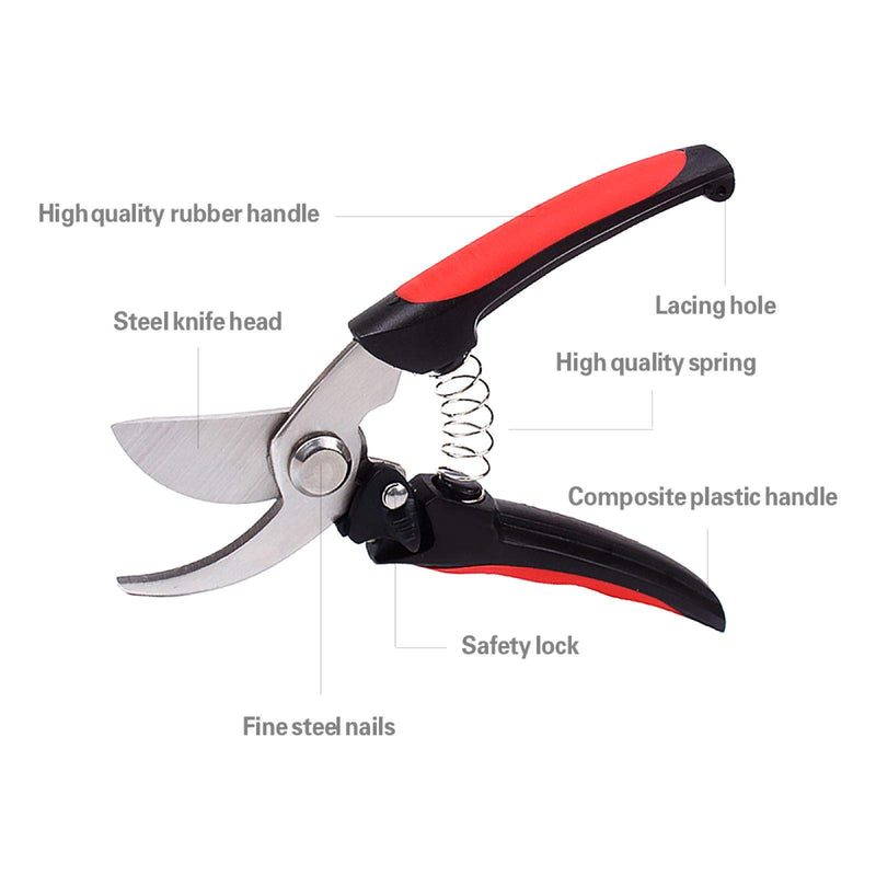 Henglong Steel Pruning Shears - Best Tree Trimmer, Garden Shears, Hand Pruner—Razor Sharp Bypass Secateurs, Ergonomic Gardening Tool for Effortless Cuts 2pcs/pack - NewNest Australia