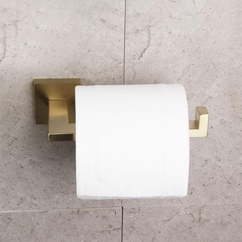 GERZWY SUS 304 Stainless Steel Bathroom Toilet Paper Holder Tissue Roll Holder Wall Mount Brushed PVD Zirconium Gold Finish IG1805-BZ - NewNest Australia