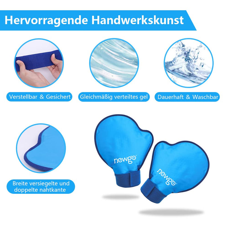 NEWGO Cooling Gloves Chemotherapy Pack of 2 Gel Gloves Cooling Pads Cold Warm Compress for Wrist, Hand, Fingers Chemo and Rheumatism Cooling Gloves Blue - NewNest Australia