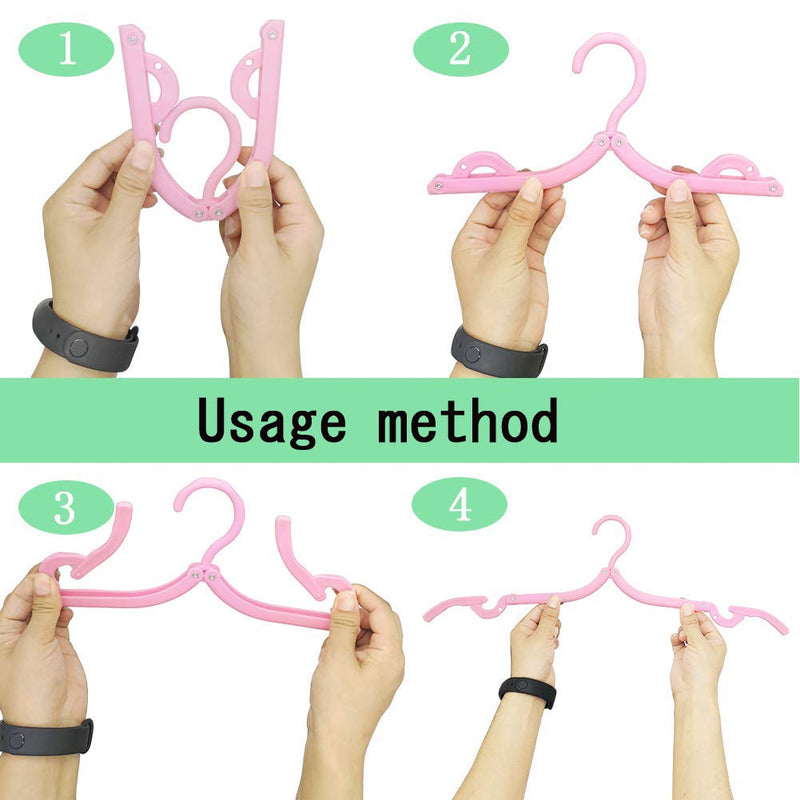 NewNest Australia - YOUOWO Travel Hangers with Clips Portable Folding Clothes Hangers 12 pcs with 24 pcs Hanger Clips for Scarves Suits Trousers Pants Shirts Socks Underwear Travel Home Foldable Clothes Drying Rack 12 Pack Hanger 